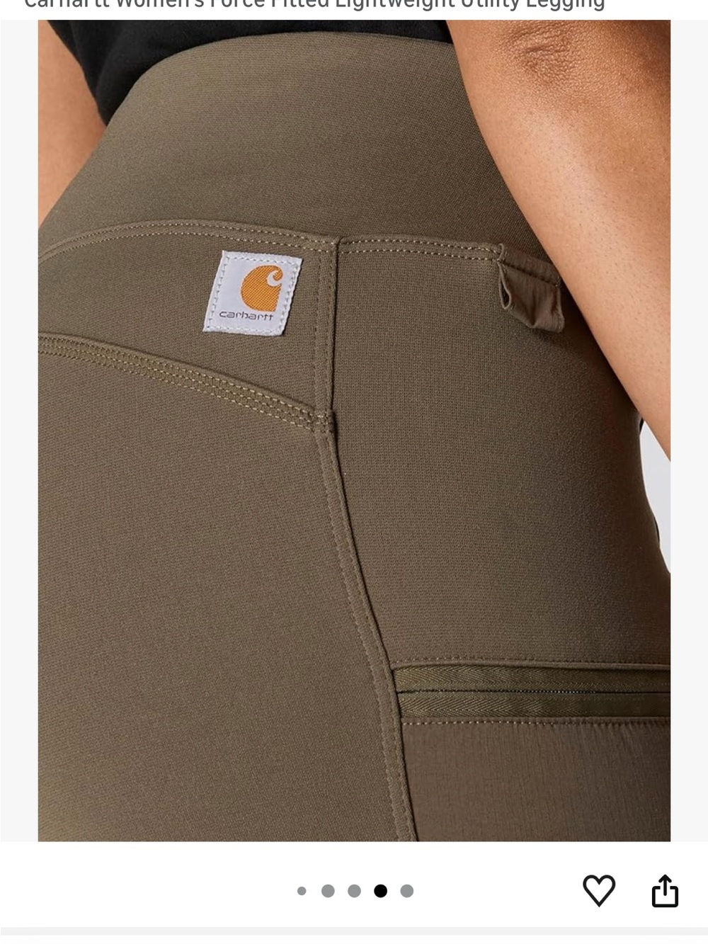 Carhartt Brownish green military color Utility Work Pants with Side Zip Pocket - Picture 9 of 13